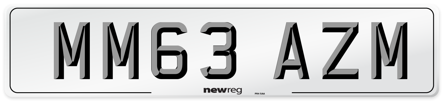 MM63 AZM Number Plate from New Reg